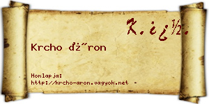Krcho Áron névjegykártya